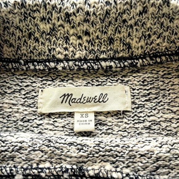 Madewell Tunic Sweater Mock Turtleneck High/Low Oversized  Black, White Size XS - Picture 6 of 8